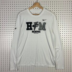 Penny Hardaway 1 Cent Nike Memphis Tigers Long‎ Sleeve Shirt Medium White Team
